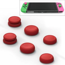 Skull&amp;Co Left + Right Gamepad Rocker Cap Button Cover Thumb Grip Set For Switch / Switch Lite / JOYCON (Red)