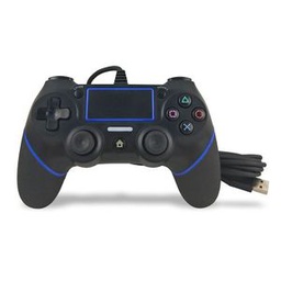 For PS4 Handle Wired Handle Cable Game Controller(Black Blue )