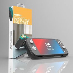 For Switch Lite Protective Shell Game Card Box Protective Sleeve Bracket Grip(Pure Black)