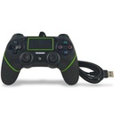 For PS4 Handle Wired Handle Cable Game Controller( Black Green )