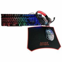 Clavier Lumineux De Jeu Filaire 4 Pcs - AS-1088 - Noir