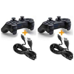 PACK DE 2 Manettes PS3 + 2 Câbles De Recharge