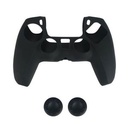 Game Handle Silicone Cover 2 Silicone Cap + 1 Non-slip Game Handle Cover-black