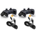 PACK DE 2 Manettes PS3 + 2 Câbles De Recharge