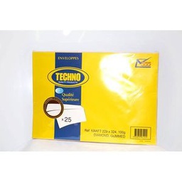 Techno Enveloppe Kaki-  A4 Paquet De 25 Lot