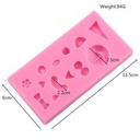 Cartoon Small Animal Face Shape Turn Sugar Cake Chocolate Silicone Mold Pink