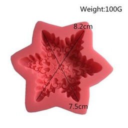 Big Snowflake Fondant Cake Chocolate Decoration Silicone Mold Pinkcake