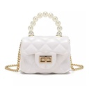 Mini Sac à Bandoulière En Silicone Avec Chaine En Métal - BLANC