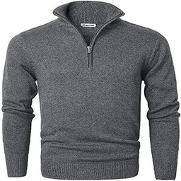 [Pull] Pull à Col Roulé avec Fermeture Eclaire en Coton