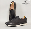 chaussures hommes- Modèle Pito en cuir noir lacets