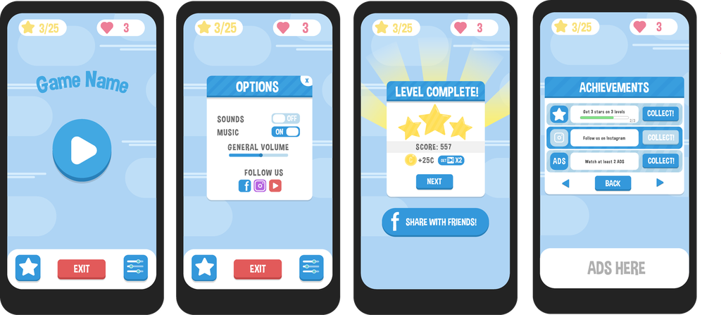 Casual GUI Pack Blue | OPENMOISE False