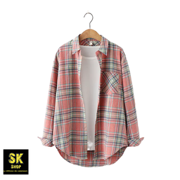 Chemise en flanelle à carreaux pour femme