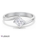 Bague de fiançailles bypass solitaire en diamant