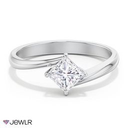 Bague de fiançailles bypass solitaire en diamant