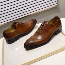 Chaussures Oxford en cuir véritable pour hommes, de marque italienne