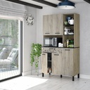 kira buffet plus de cuisine 5 portes 1 tiroir marron