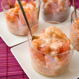 Verrine d'écrevisses sauce cocktail
