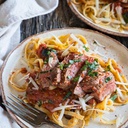 Steak spaghetti