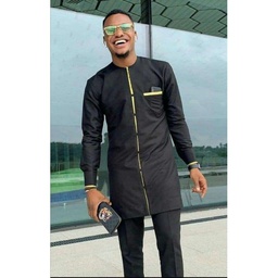 Ensemble Tunique Homme Manche Longue De Couleur Noire