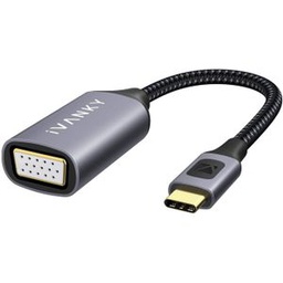 USB C VGA, IVANKY Adaptateur USB C Vers VGA En Nylon Tressé, Adaptateur USB-C Vers VGA Pour MacBook Pro 2017/2018/2016, Dell XPS 15/13, Samsung S8/S9/S10
