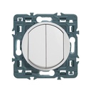 Double poussoir Céliane - 6A - Blanc