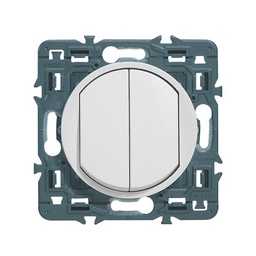 Double poussoir Céliane - 6A - Blanc