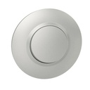 Poussoir dooxie 6A 250V~ livré avec plaque ronde alu avec bague effet chrome