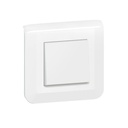 Poussoir simple Mosaic 6A blanc complet avec plaque et fixation à griffes