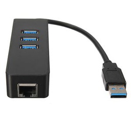 Adaptateur USB 3.0 Vers Ethernet RJ45 Gigabit  Avec 3 USB 3.0