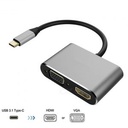 Câble Convertisseur Type C à HDMI VGA - Noir