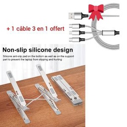 Support Ordinateur + Câble USB - 3 En 1 - Android / IPhone / Type C - 1.2m - Noir