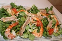 Salade avocat au thon, crevettes