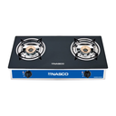  NASGS-K2CGS - RECHAUD A GAZ NASCO/ 2FEUX-VITRE INOX MIROIR/BRULEURS A GAZ EN CUIVRE