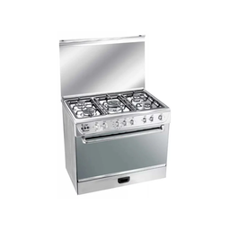  C6090SS-FC-511 - GAZ UNIONAIRE/INOX/5F/90*60/ALLUM.AUTO/COUV.VITRE/LUMIERE INT./ROTIS.