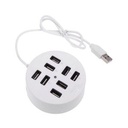 Hi Speed Multiports USB 08 Ports - Blanc/Noir
