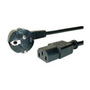 Câble Alimentation Cordon Secteur 2P+T Coudé / C13 Coudé Gauche - 1.5 M - Noir
