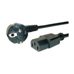 Câble Alimentation Cordon Secteur 2P+T Coudé / C13 Coudé Gauche - 1.5 M - Noir